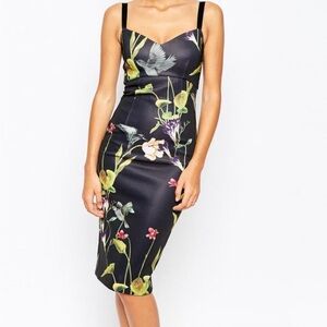Floral Black Dress